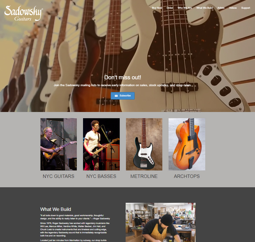Sadowsky Guitars <b>Sadowsky Guitars</b></br>
One of the most highly respected instrument makers in the world.